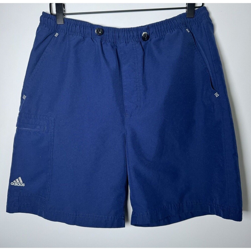 Vintage Y2K Adidas Mens Small Blue Cargo Pockets‎ Sport Shorts 2001 Athleisure